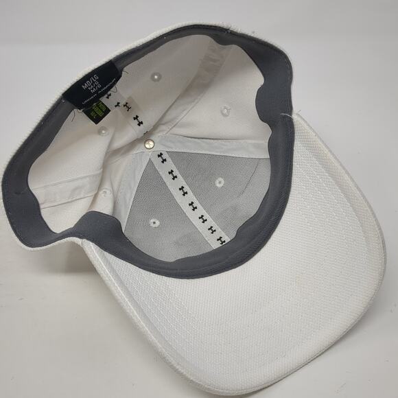 Under Armour Fitted Baseball Cap White One Size Embroidered 6 Panel - Picture 7 of 9